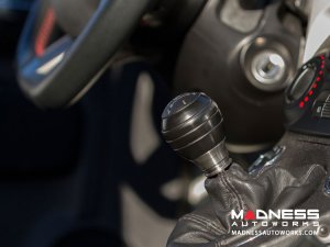 FIAT 500 Gear Shift Knob - Craven Speed - Stainless Steel w/ Black Acetal Outer Sleeve + Red Top - ABARTH Version